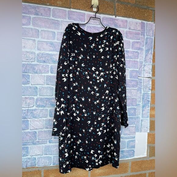 Diane Von Furstenberg black silk long sleeve dress size 12 pop art - Picture 3 of 10